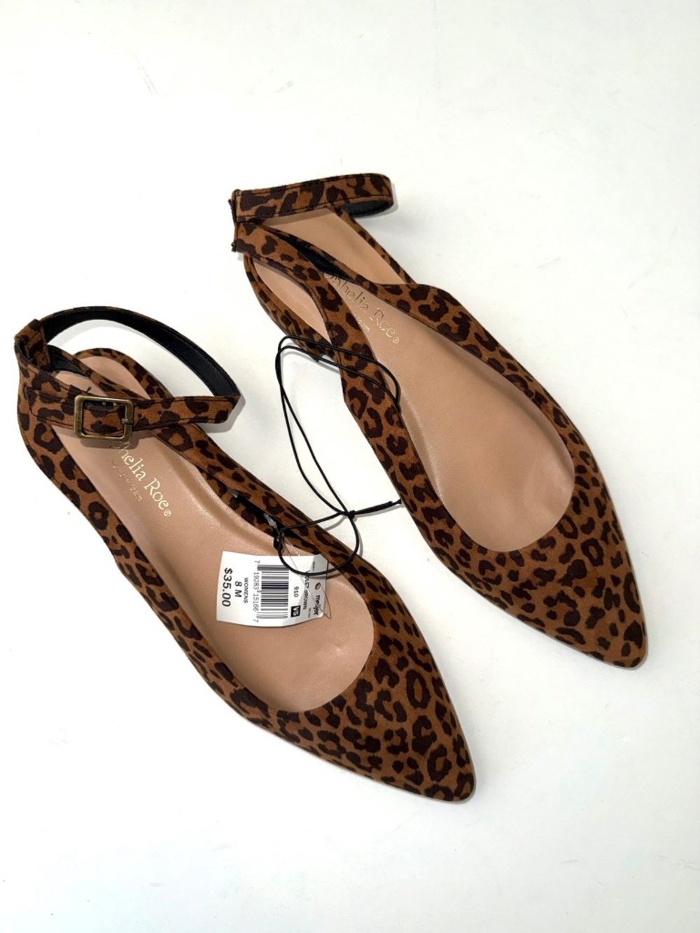 OPHELIA ROE $35 Womens 9 Brown Black Pointed Toe Slingback Kitten Heel Box#90